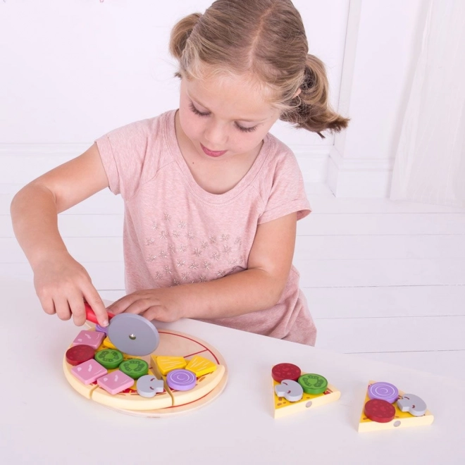 Pizza in legno da tagliare Bigjigs Toys