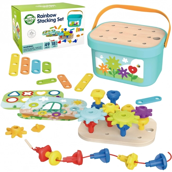 Kit motricità Montessori 12 in 1 con box in legno