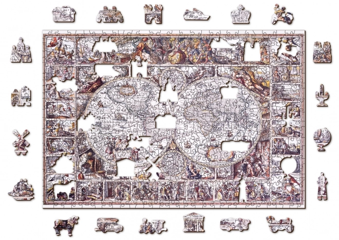 Puzzle in legno Mappa delle scoperte Wooden City