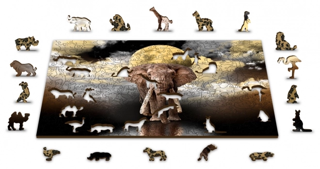 Puzzle in legno sogni dell'elefante 2 in 1