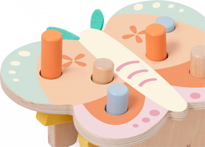 Tavolino in legno con pastelli CLASSIC WORLD Montessori Farfalla
