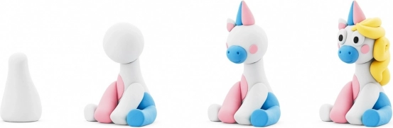 Pasta modellabile Hey Clay Unicorni 3 confezioni, Lighty