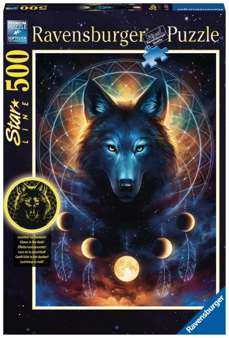 Puzzle Luminoso Lupo Lunare 500 Pezzi