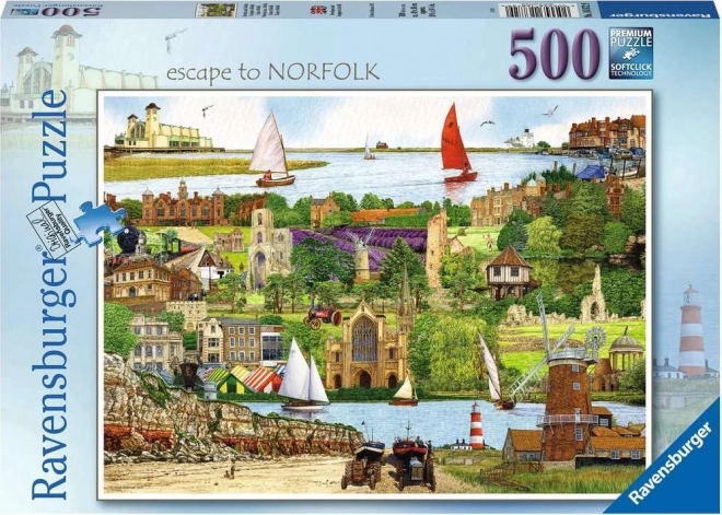 Puzzle Ravensburger fuga in Norfolk 500 pezzi