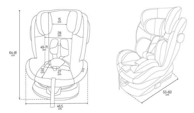 Seggiolino per auto universale MoMi EMI i-Size nero