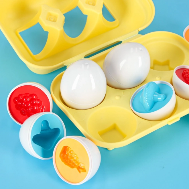 Giocattolo educativo per bambini Montessori - Riconoscimento delle forme e dei colori con uova