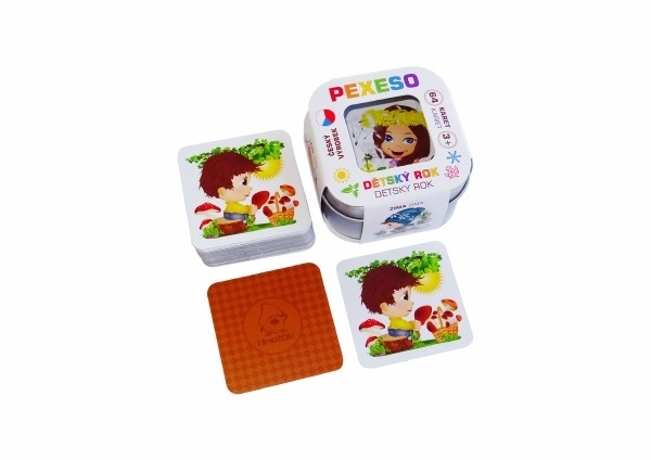 Pexeso per bambini impermeabile 64 carte in scatola di latta