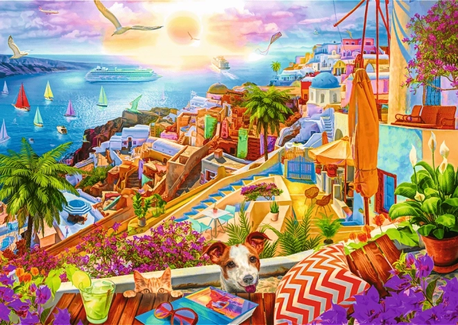 Puzzle 1000 pezzi Premium Plus Quality Visita a Santorini