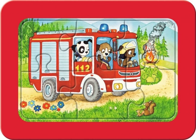 Il mio primo puzzle Ravensburger Veicoli di emergenza con animali alla guida