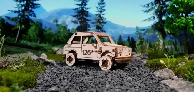 Puzzle 3D in legno - modello auto da rally
