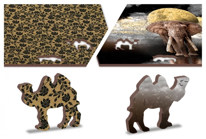 Puzzle in legno sogni dell'elefante 2 in 1