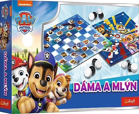 Gioco da tavolo Dama e Mulino con tema Paw Patrol