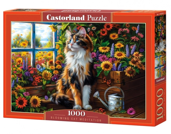 Puzzle 1000 pezzi Gatto tra i fiori