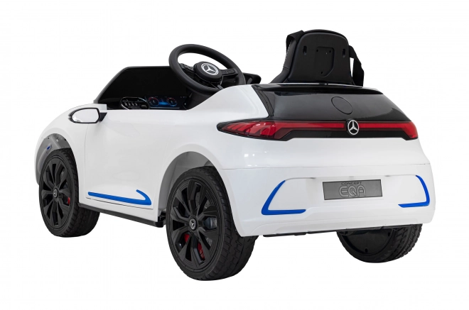 Mercedes Benz AMG EQA per bambini Bianco + Telecomando + Cinture di sicurezza a 5 punti + EVA + Display MP3 + LED