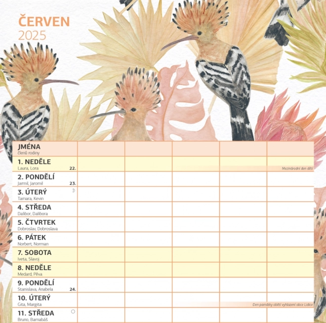 Calendario familiare da parete 2025 con pianificatore