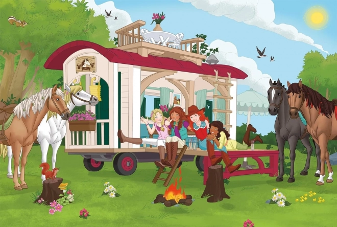 Puzzle Campeggio Schleich 100 pezzi con figurina