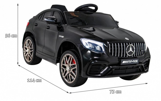 Mercedes Benz GLC63S per bambini nero + telecomando + trazione 4x4 + MP3 LED + EVA + avviamento lento
