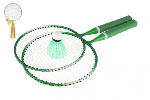 Set badminton per bambini metallo/plastica con due racchette e volano