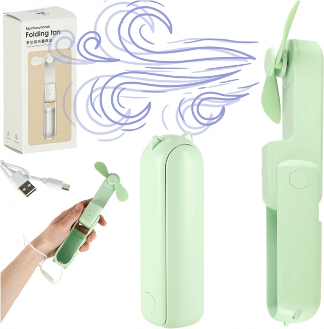 Ventilatore USB Portatile Mini Pieghevole Verde