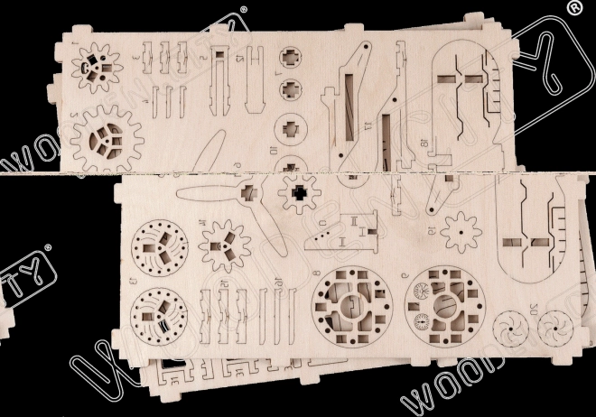 Puzzle 3D Biplano in Legno da Montare