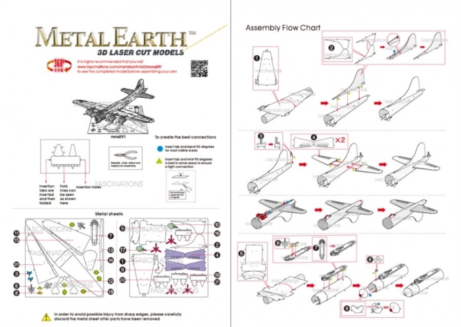 Puzzle 3D Bombardiere B-17 Metal Earth