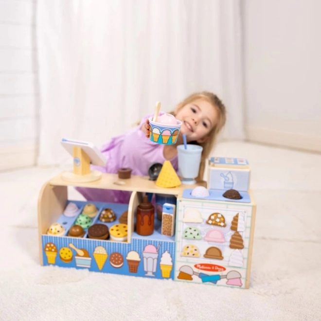 Mega gelateria - set in legno per gioco negozio di gelati