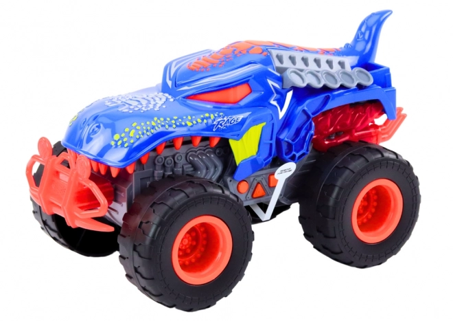 Auto jeep dinosauro Velociraptor con luci e suoni blu