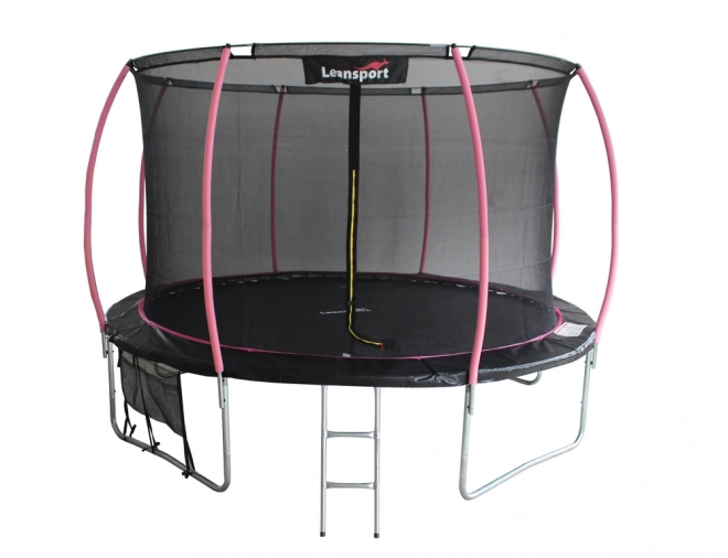 Trampolino grande giardino nero-rosa