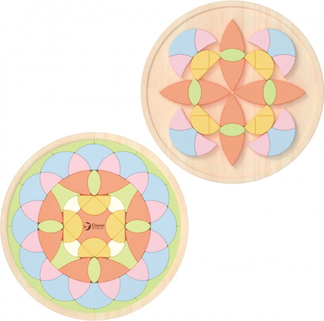 Mandala pastello Montessori mosaico di fiori