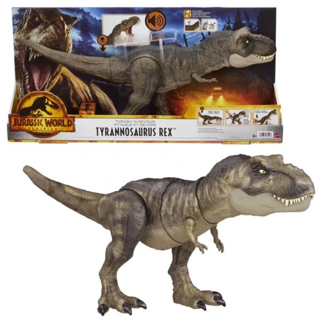 Figura Jurassic World T-rex Distruggi e Divora