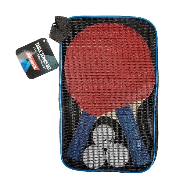 Set da ping pong con 2 racchette e 3 palline in custodia