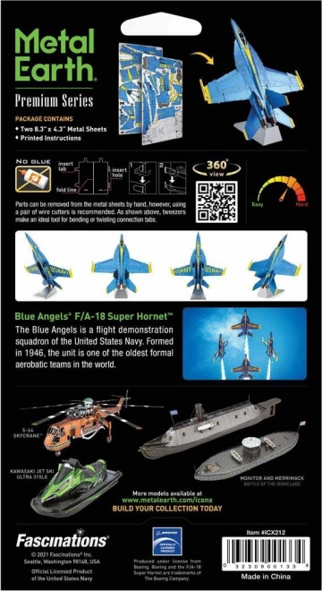 Modello 3D in metallo F/A-18 Super Hornet - Blue Angels