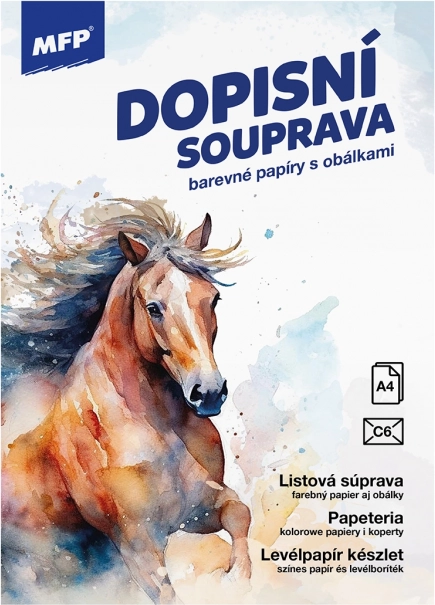 Carta da lettere con motivo di cavallo - set colorato