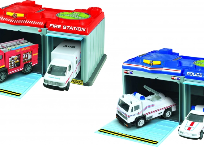 Stazione portatile con 2 auto in metallo