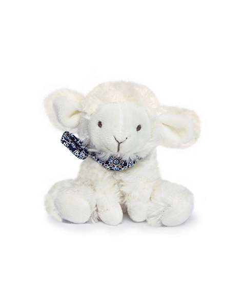 Agnello in peluche con fazzoletto 12 cm