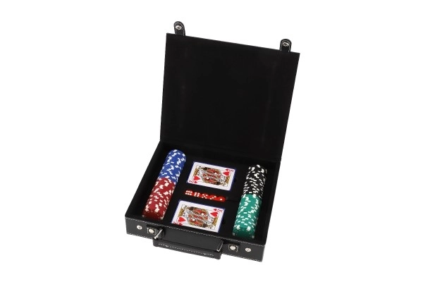 Set Poker 100 Pezzi con Carte e Dadi in Valigetta