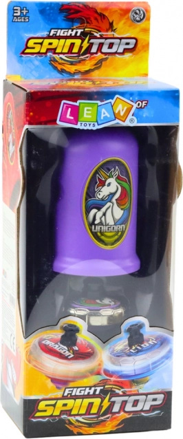 Set con trottola sparante Unicorno viola
