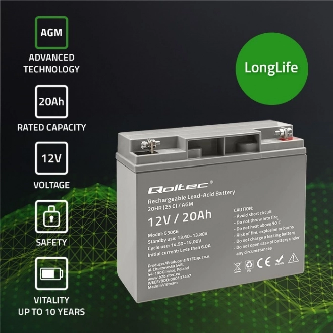 Affidabile Batteria AGM 12V 20Ah