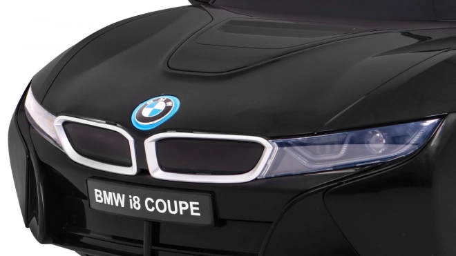 BMW I8 Lift Auto a batteria Nero + telecomando + avvio lento + cinture di sicurezza a 3 punti + MP3 USB + LED