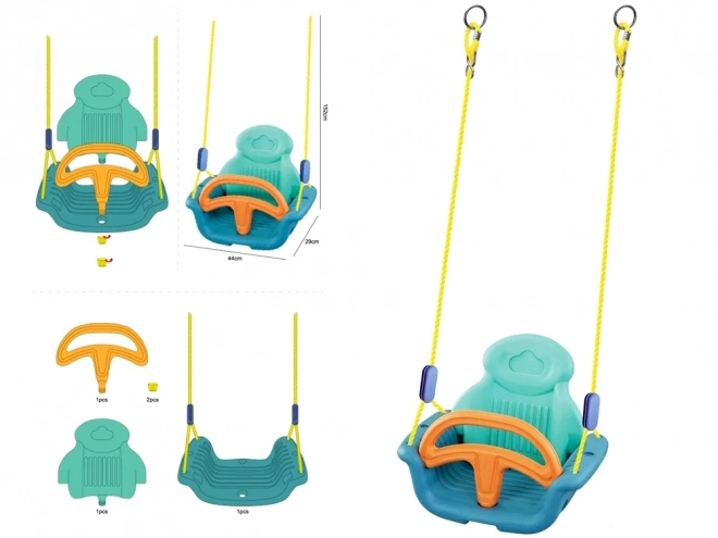 Altalena comfort per bambini con barriera di protezione