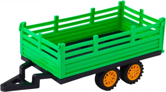Trattore agricolo telecomandato verde con rimorchio