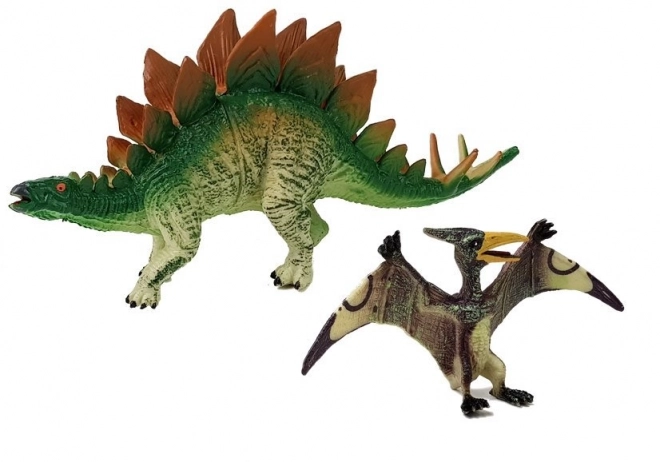 Set di figure di dinosauri Stegosaurus e Pteranodon