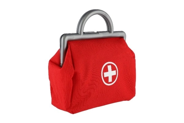 Set medico per bambini con stetoscopio e borsa del dottore