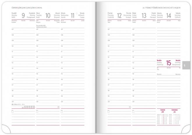 Agenda Settimanale Neo 2025 Notique Viola