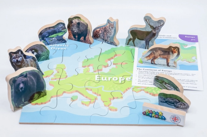 Puzzle in legno Europa e i suoi animali