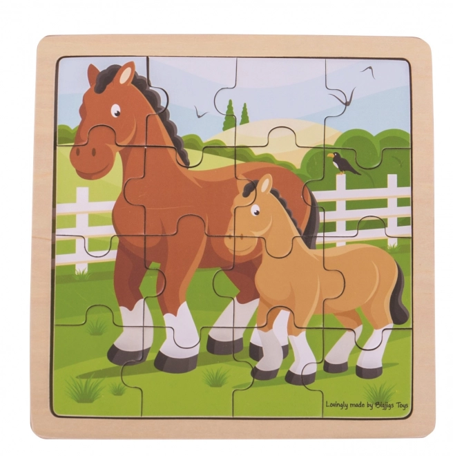 Puzzle Bigjigs Toys - Cavallo con Puledro