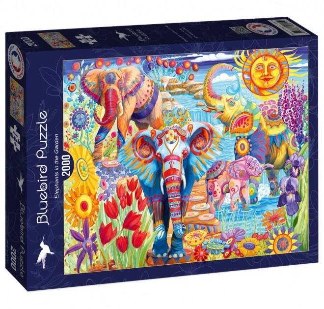 Puzzle Bluebird Elefanti in Giardino 2000 Pezzi