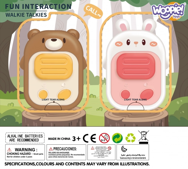 Walkie Talkie Set per Bambini a Forma di Orso e Coniglietto