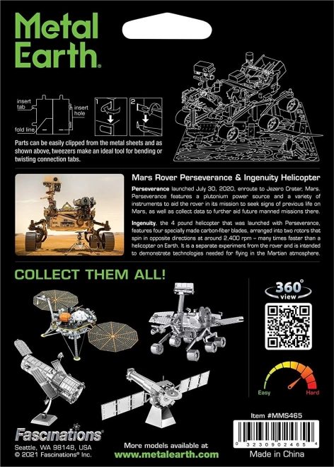 Puzzle 3D Metallico Rover Perseverance & Elicottero Ingenuity