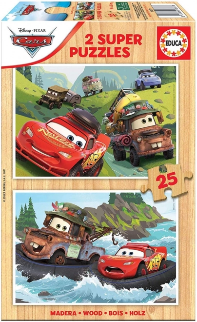 Puzzle in legno Cars 2x25 pezzi